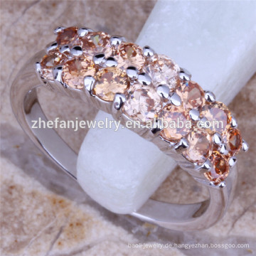 Zwei Linie Kristall Diamant Verlobungsring China Großhandelspreis Little Finger RING